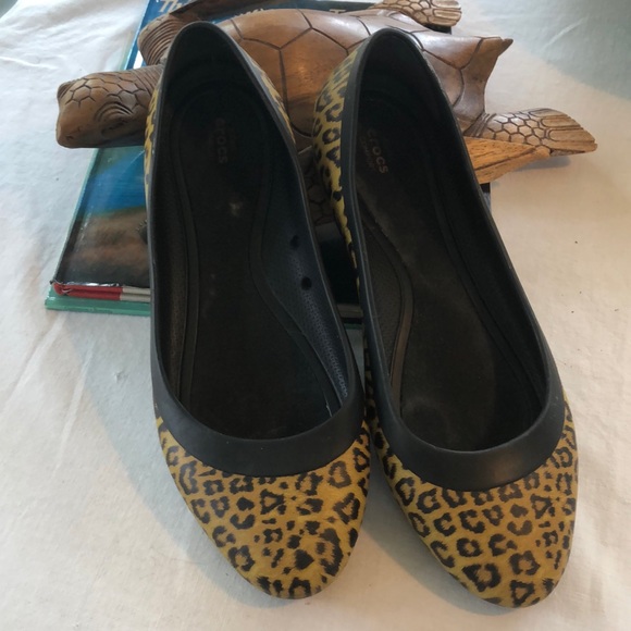 CROCS Shoes - Crocs Leopard/Cheetah Print Comfort Ballet Flats Womens 11 W